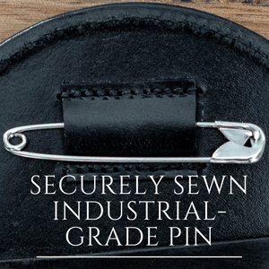 Securely sewn industrial drade pin