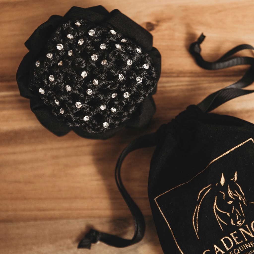 Crystal Hair Net and Scrunchie Combo with Built-In Clips