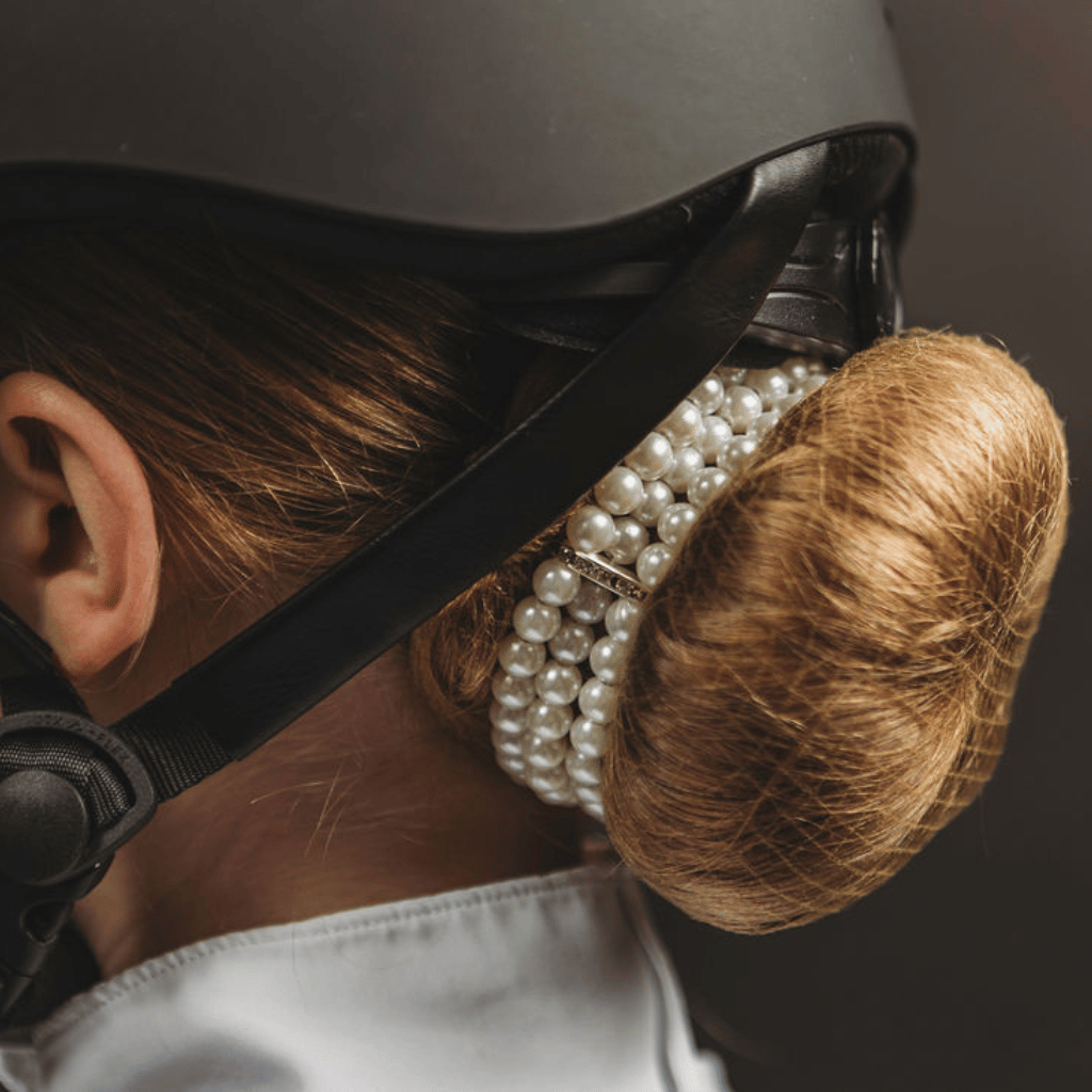 Triple-Row Ivory Pearl Scrunchie and Hair Net Set