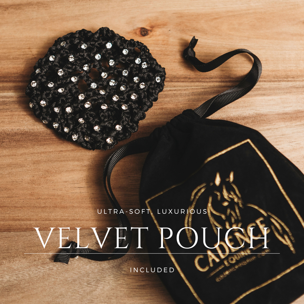 Stretchy Equestrian Hair Net with Glass Stones 9