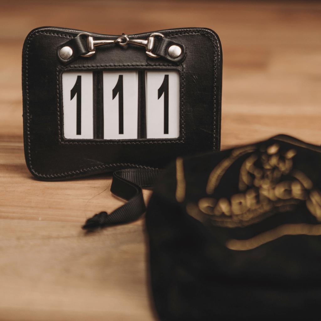 Rectangular Leather Bridle Number with Bit Charm 2