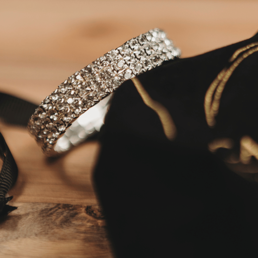 Triple-Row Glass Beads Scrunchie 6