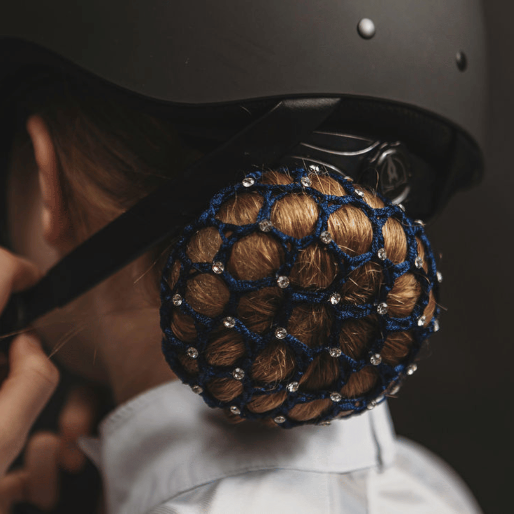 Stretchy Equestrian Hair Net with Glass Stones 14