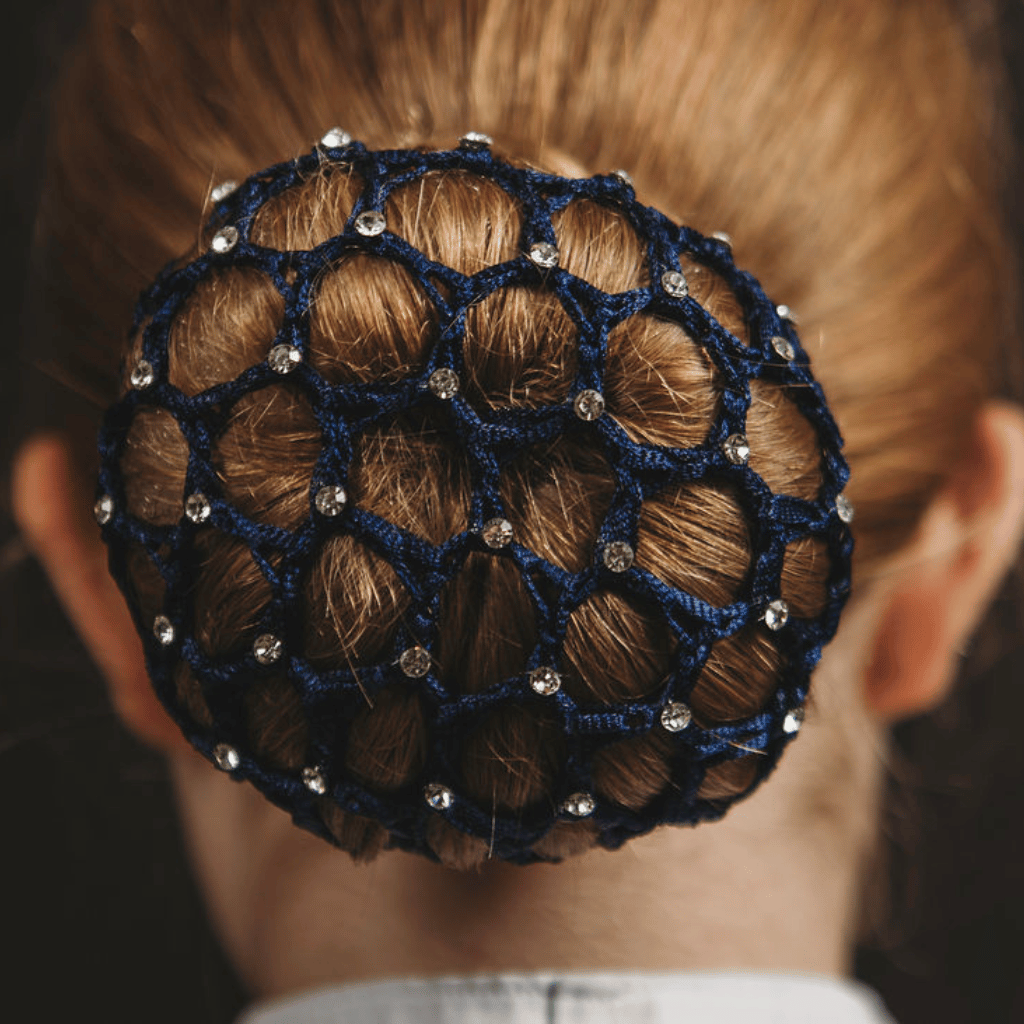 Stretchy Equestrian Hair Net with Glass Stones